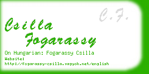 csilla fogarassy business card